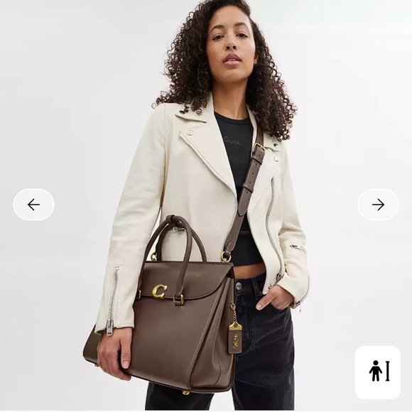 Coach Broome Taupe Leather Top-Handle Bag, Genuine Full Grain Leather - Picture 4 of 7